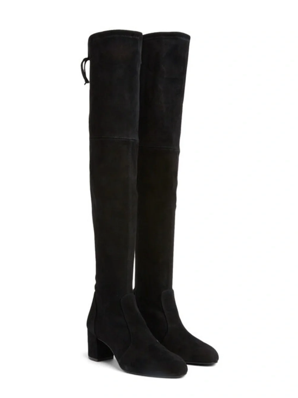 Stuart Weitzman Black Yulianaland Suede Block Heel Boots